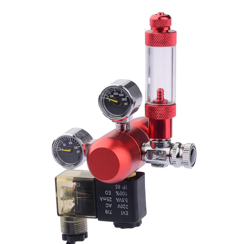 Électrovanne CO2 pour Aquarium ST-03-1, double régulateur de compteur de bulles